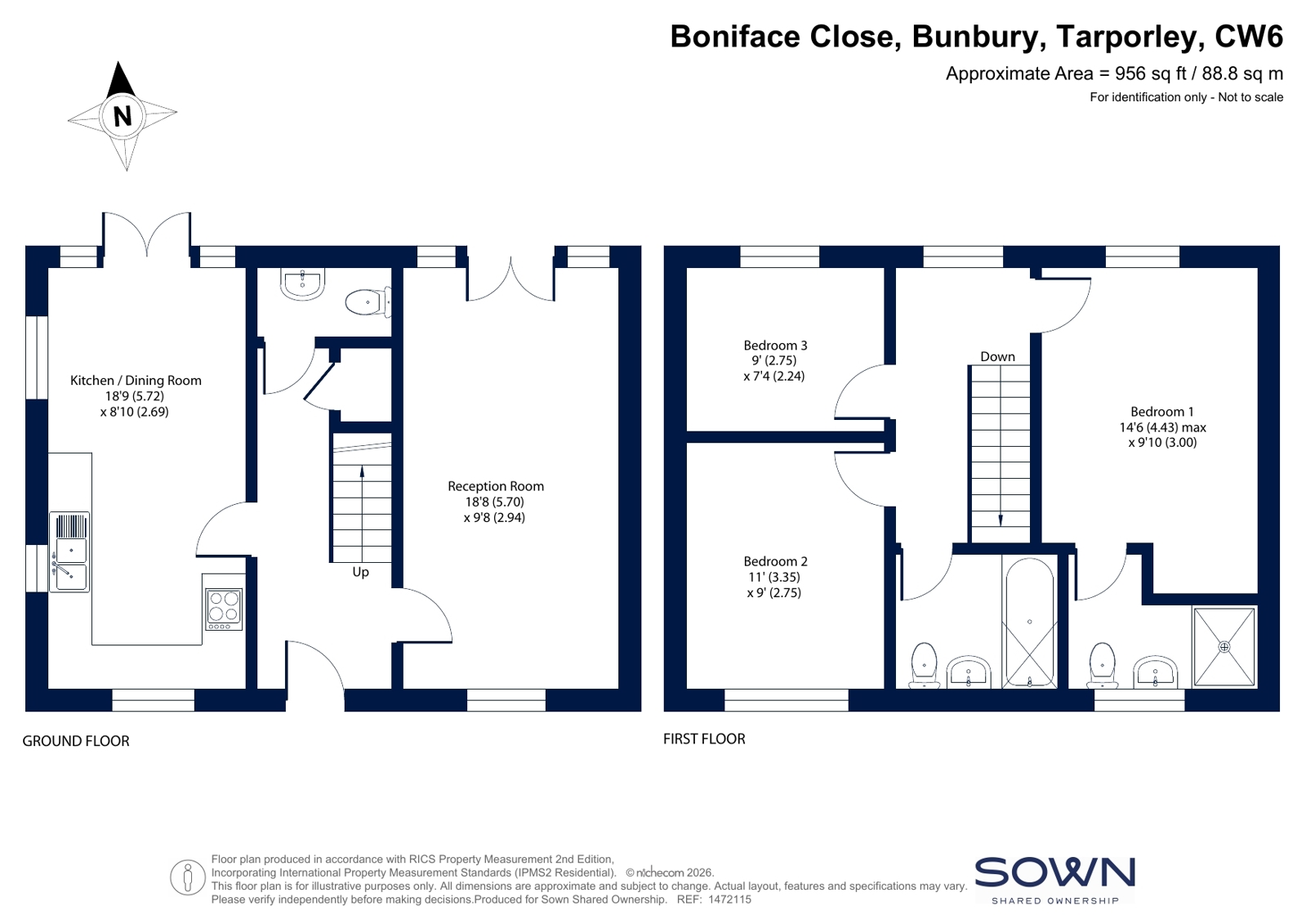 1^, St. Boniface Close, Tarporley floorplan