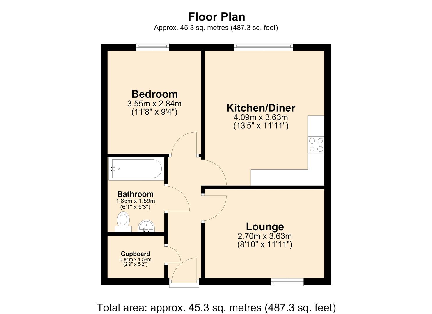 35, Hunters Close, Northampton floorplan