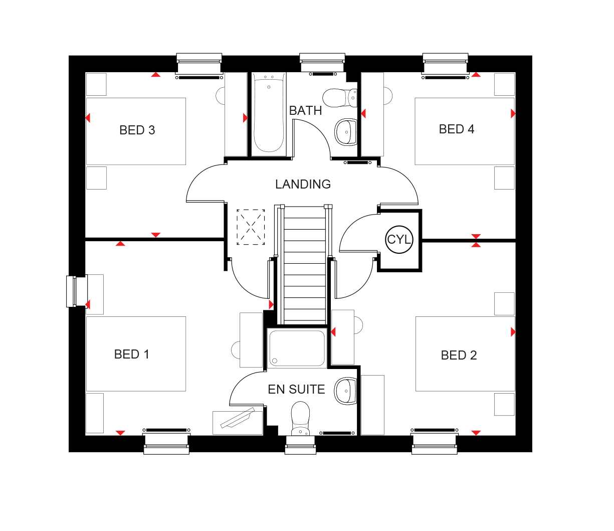 New home, 4 bed detached house for sale in "Bradgate" at Harland Way