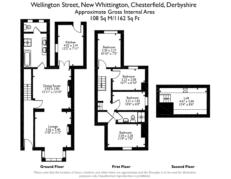 62, Wellington Street, Chesterfield floorplan