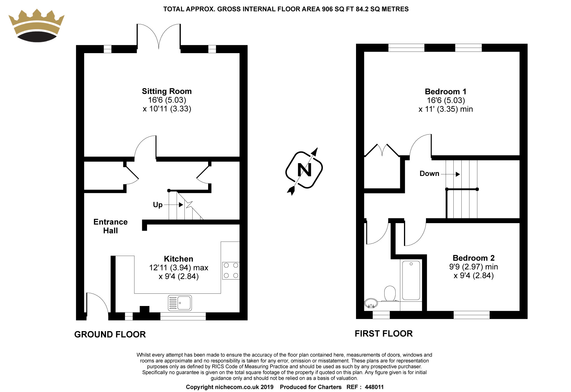 2 Bedrooms Terraced house for sale in Bell House, Headley Close, Alresford, Hampshire SO24