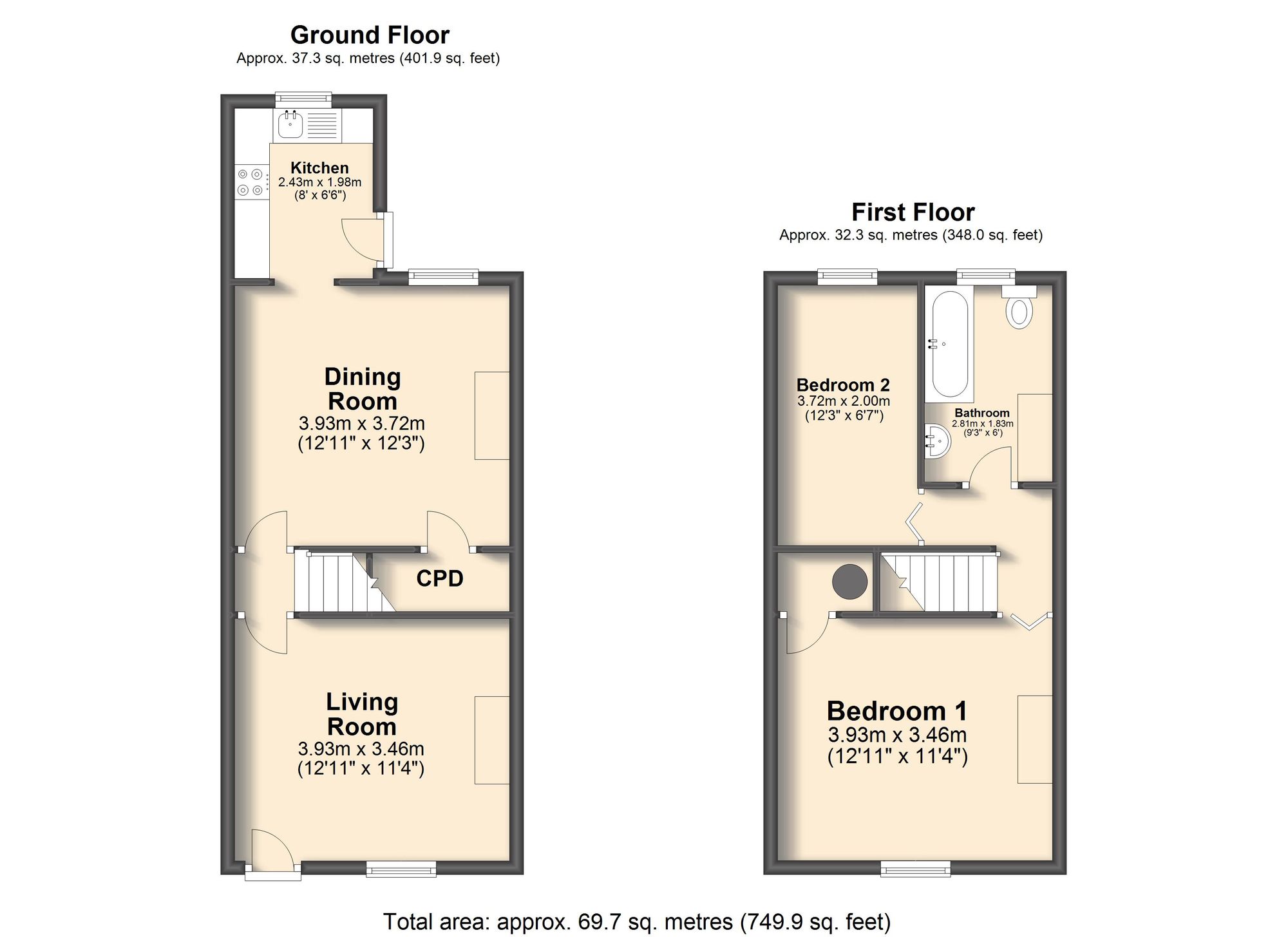 12 Talbot Street, Chesterfield floorplan
