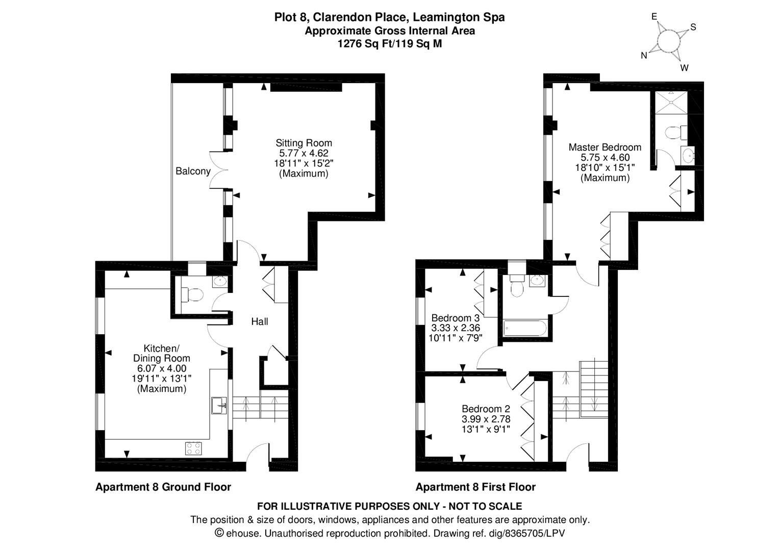 3 Bedrooms Flat for sale in Clarendon Place, Leamington Spa, Warwickshire CV32