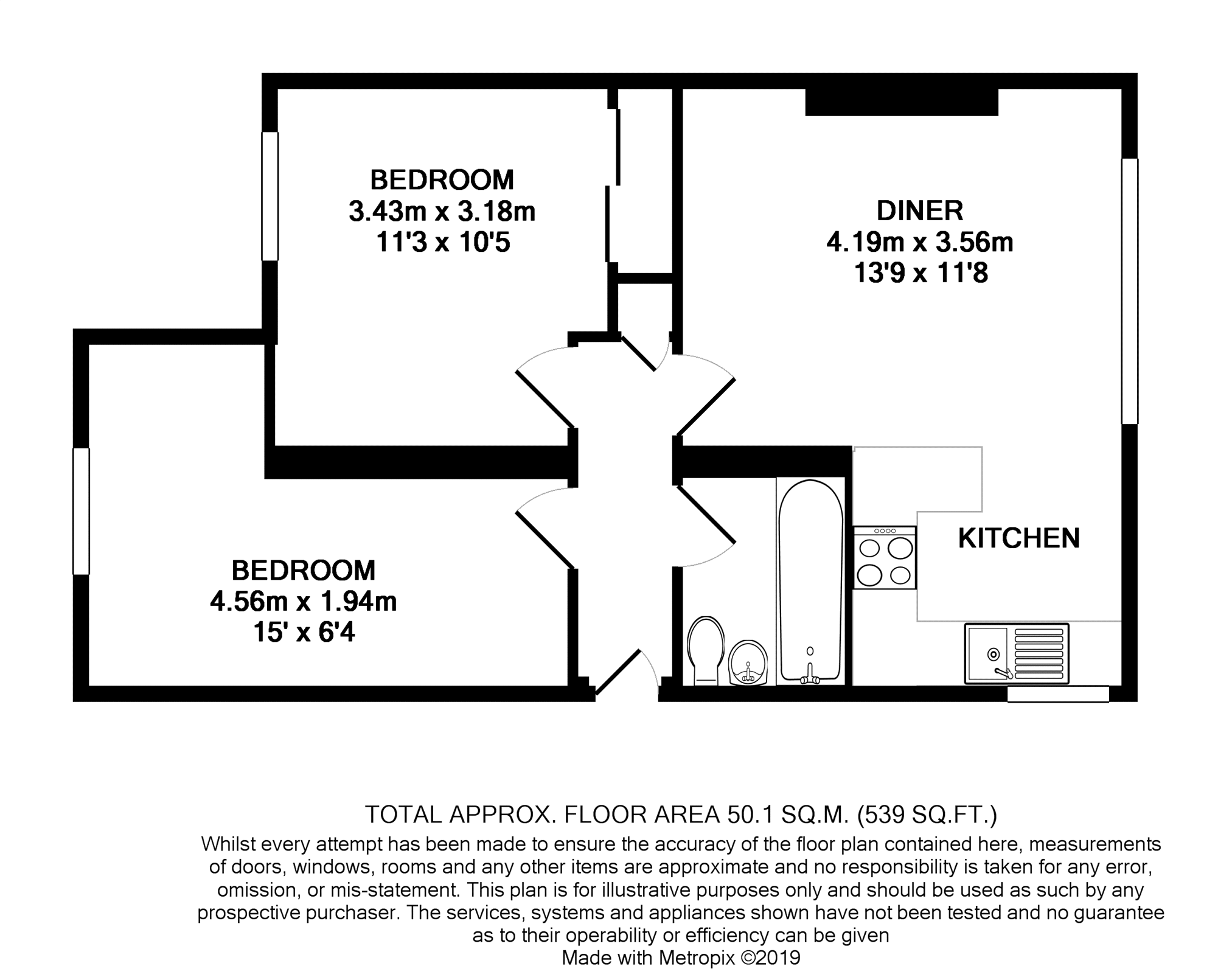 2 Bedrooms Flat to rent in Louvaine Road, London SW11
