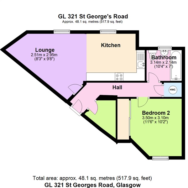 1 Bedrooms Flat to rent in St. Georges Road, St. Georges Cross, Glasgow G3