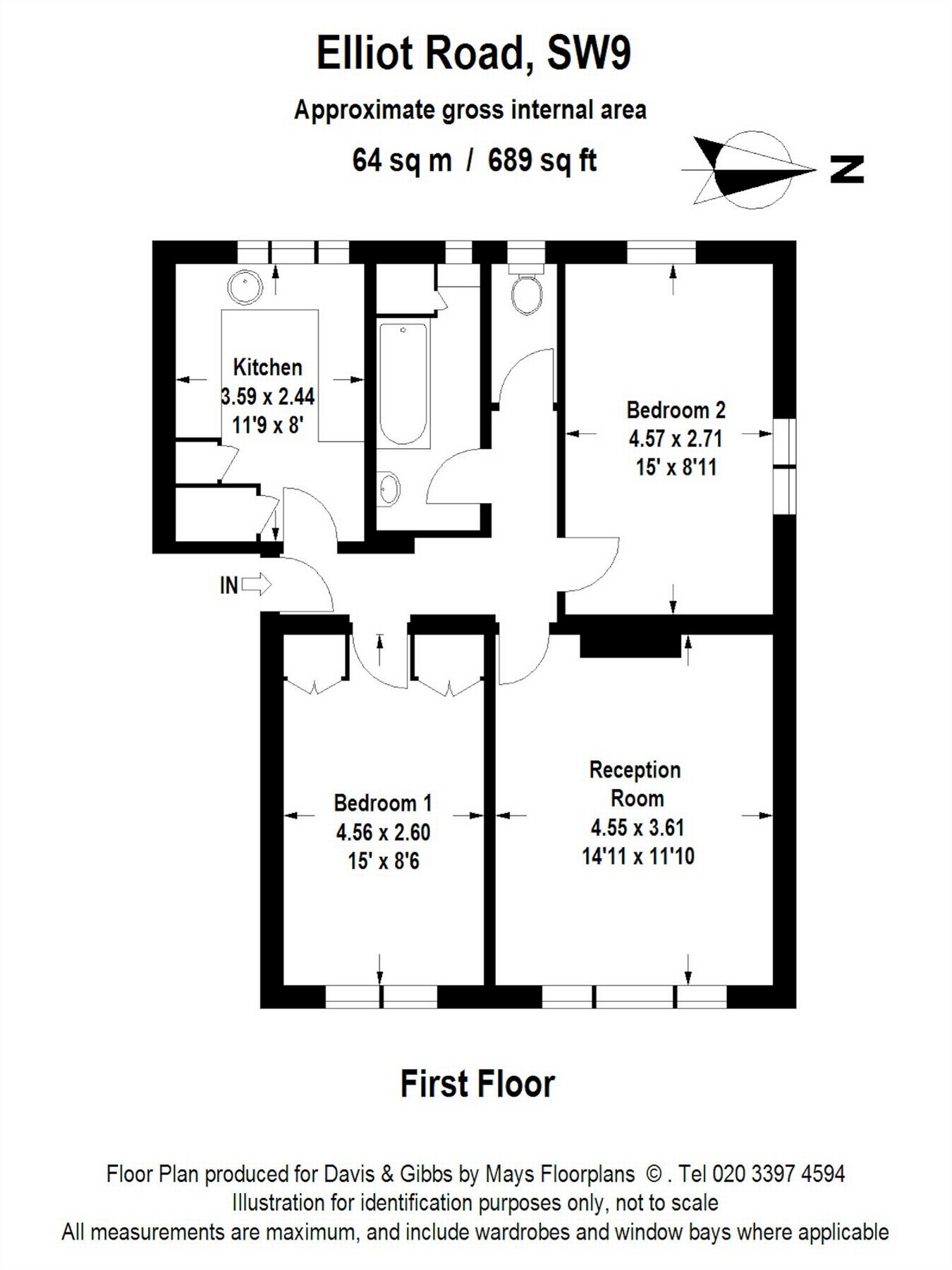2 Bedrooms Flat to rent in Elliott Road, London SW9