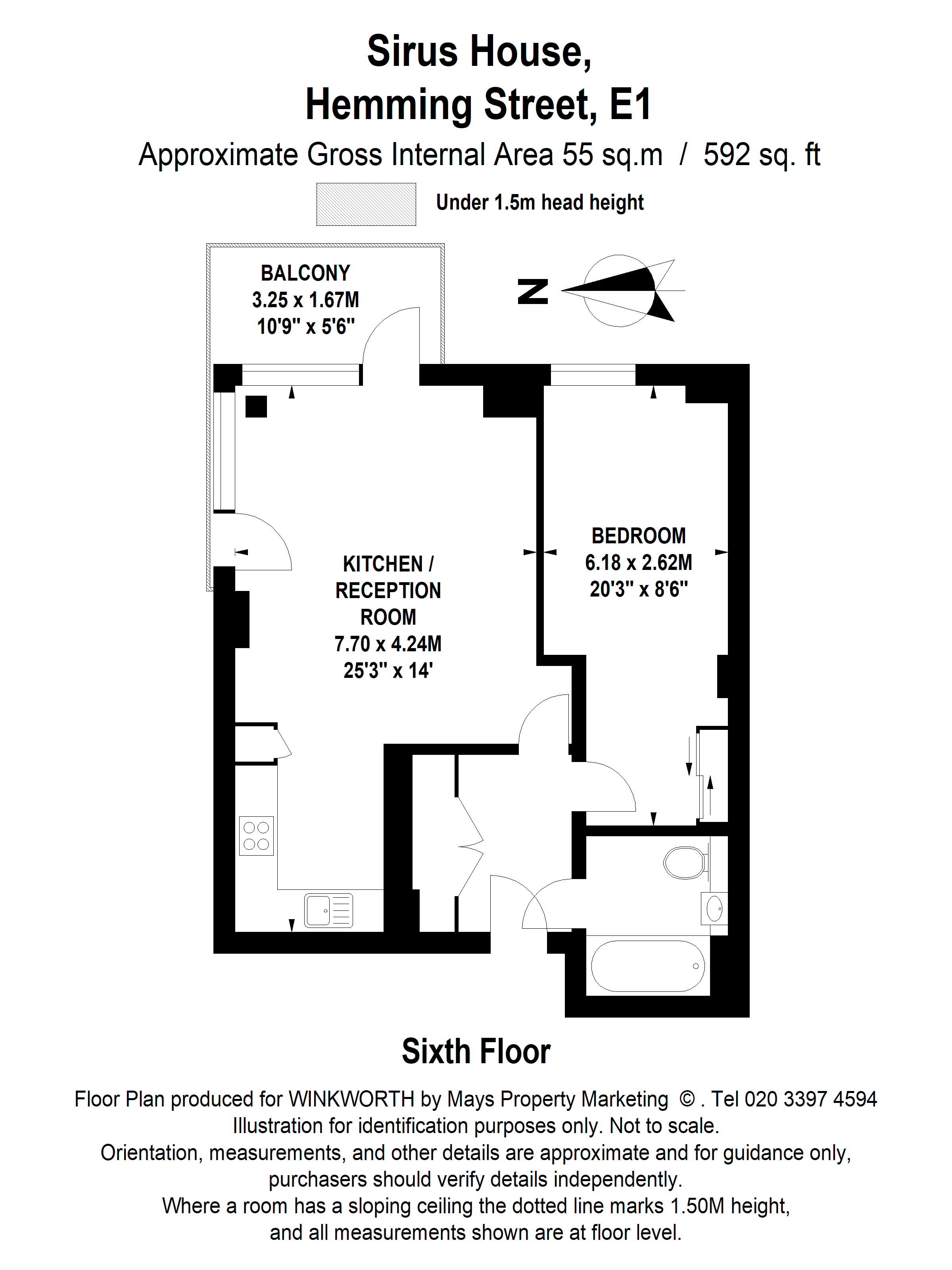 Flat 607, Sirus House, 11, Hemming Street, London floorplan