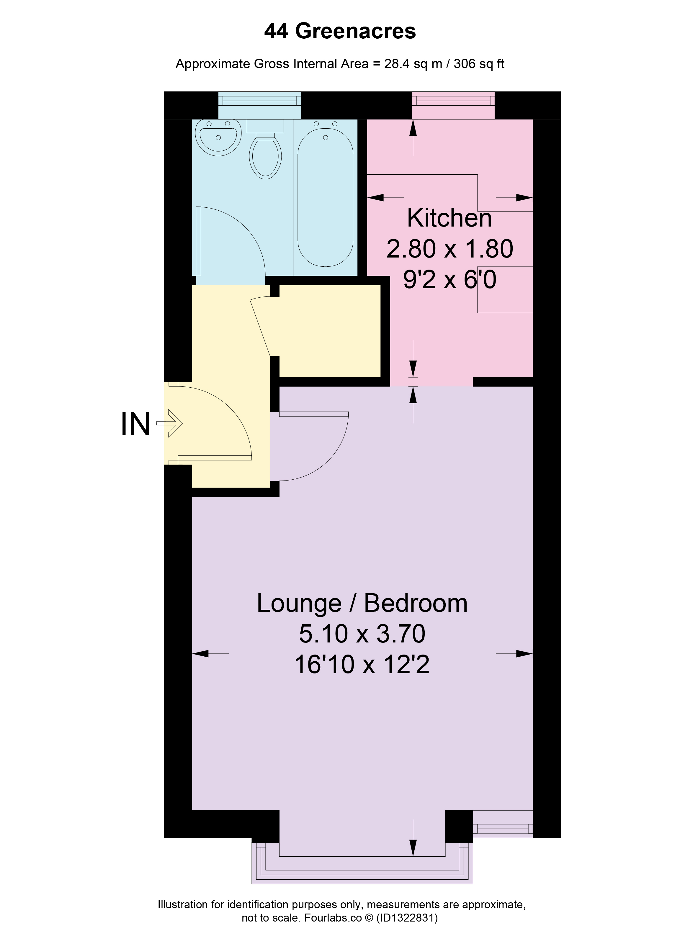 Flat 44, Greenacres,, Glyn Avenue, Barnet floorplan
