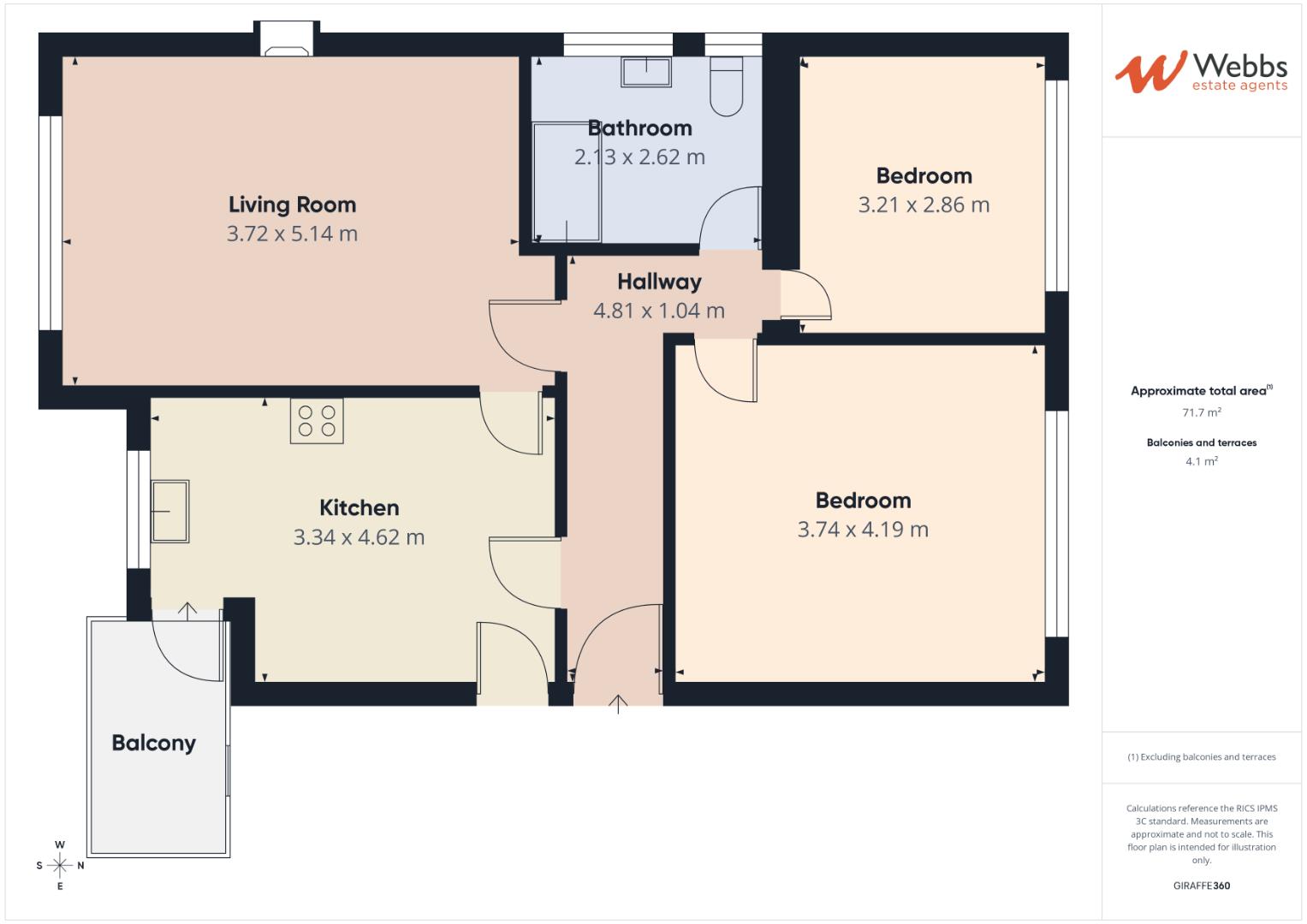 Flat 18, Saldavian Court, Slaney Road, Walsall floorplan