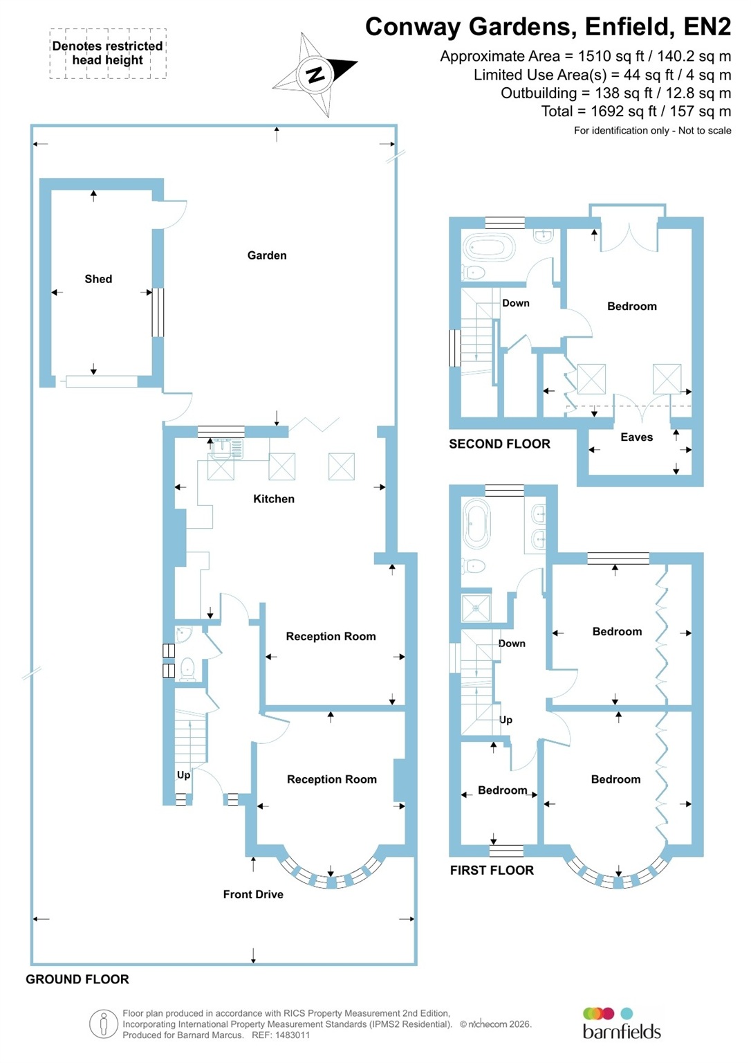 21, Conway Gardens, Enfield floorplan