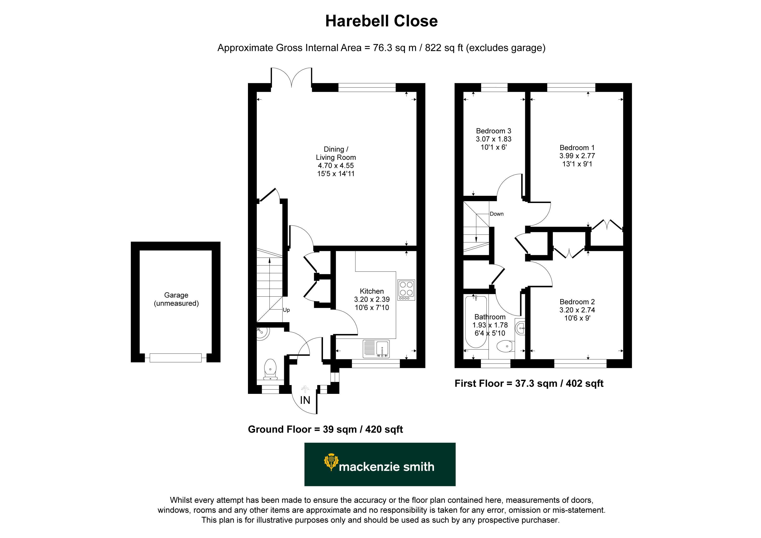 38, Harebell Close, Hook floorplan