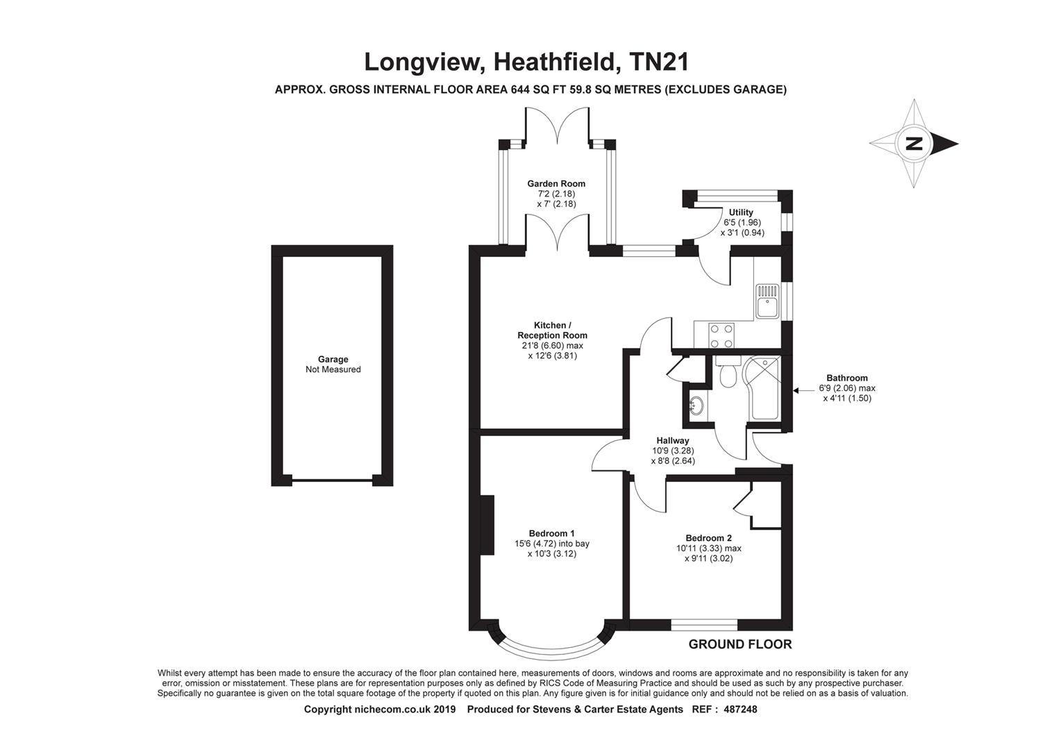 2 Bedrooms Semi-detached bungalow for sale in Longview, Heathfield TN21