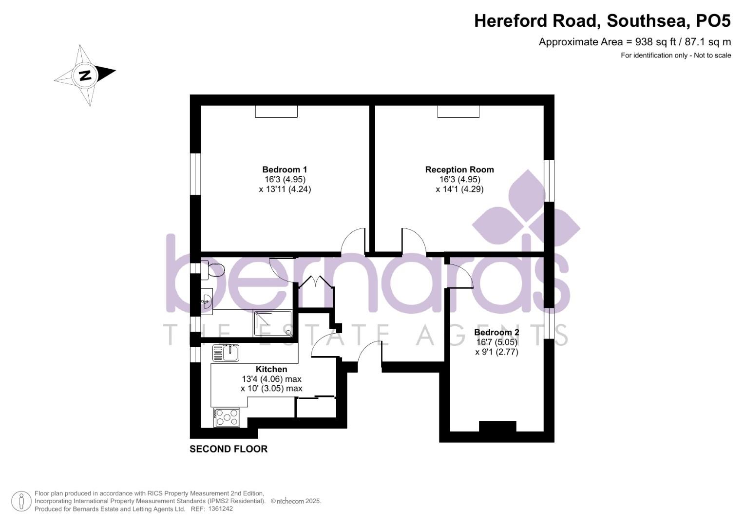 Flat Second Floor, 1C, Hereford Road, Southsea floorplan