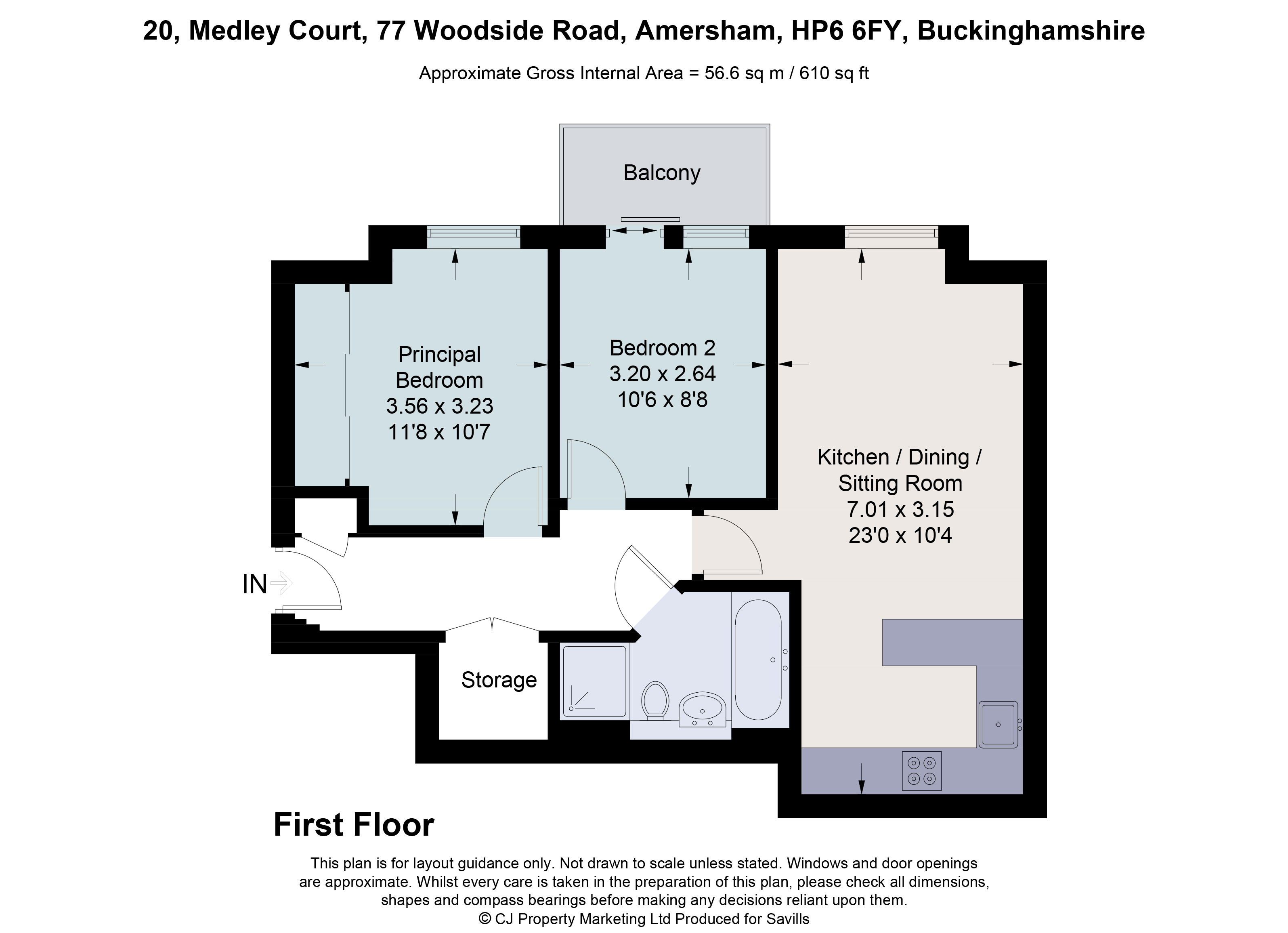 20, Medley Court, 77, Woodside Road, Buckinghamshire floorplan