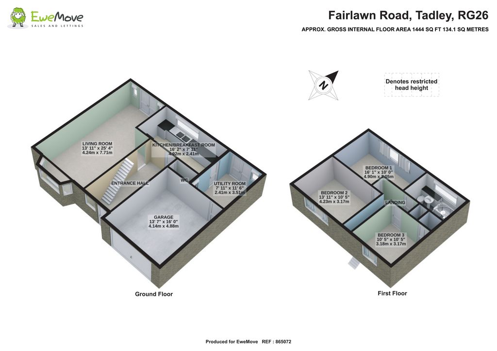 Fairlawn Road, Tadley RG26, 3 bedroom linkdetached house for sale