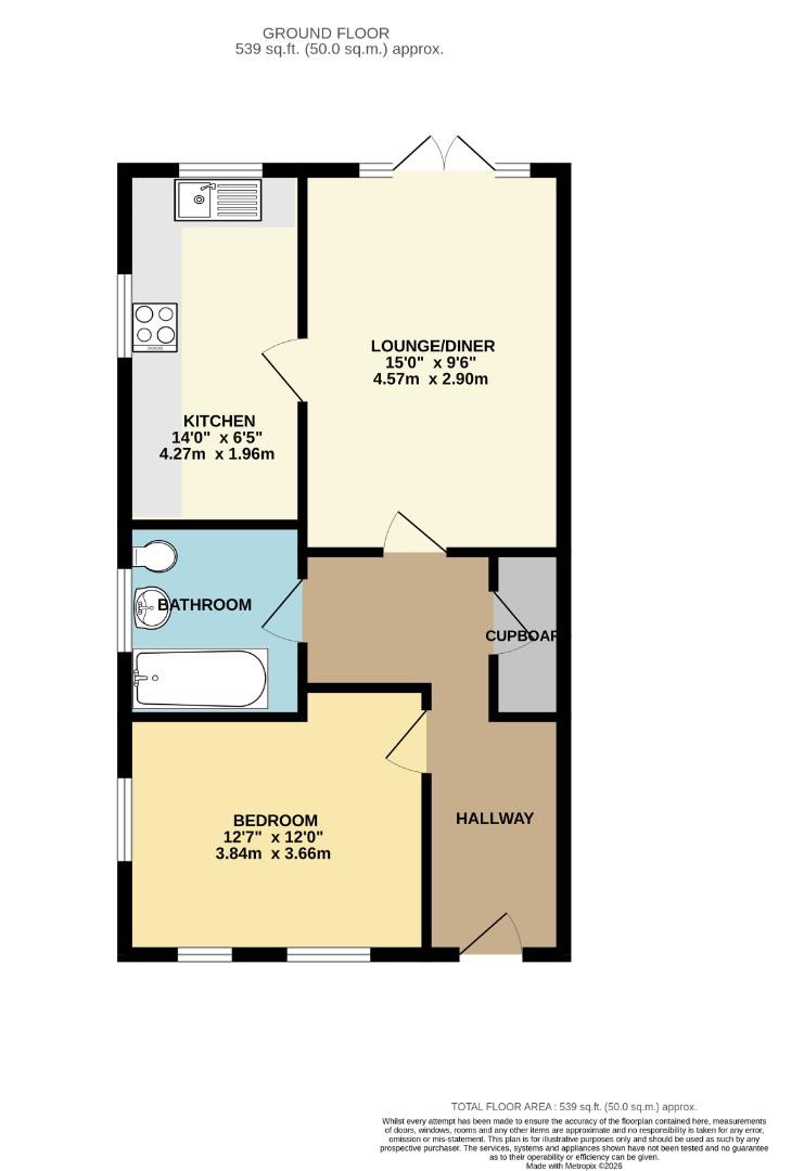 Flat 1, Kiln Place 32A, Sheffield Close, Potton floorplan