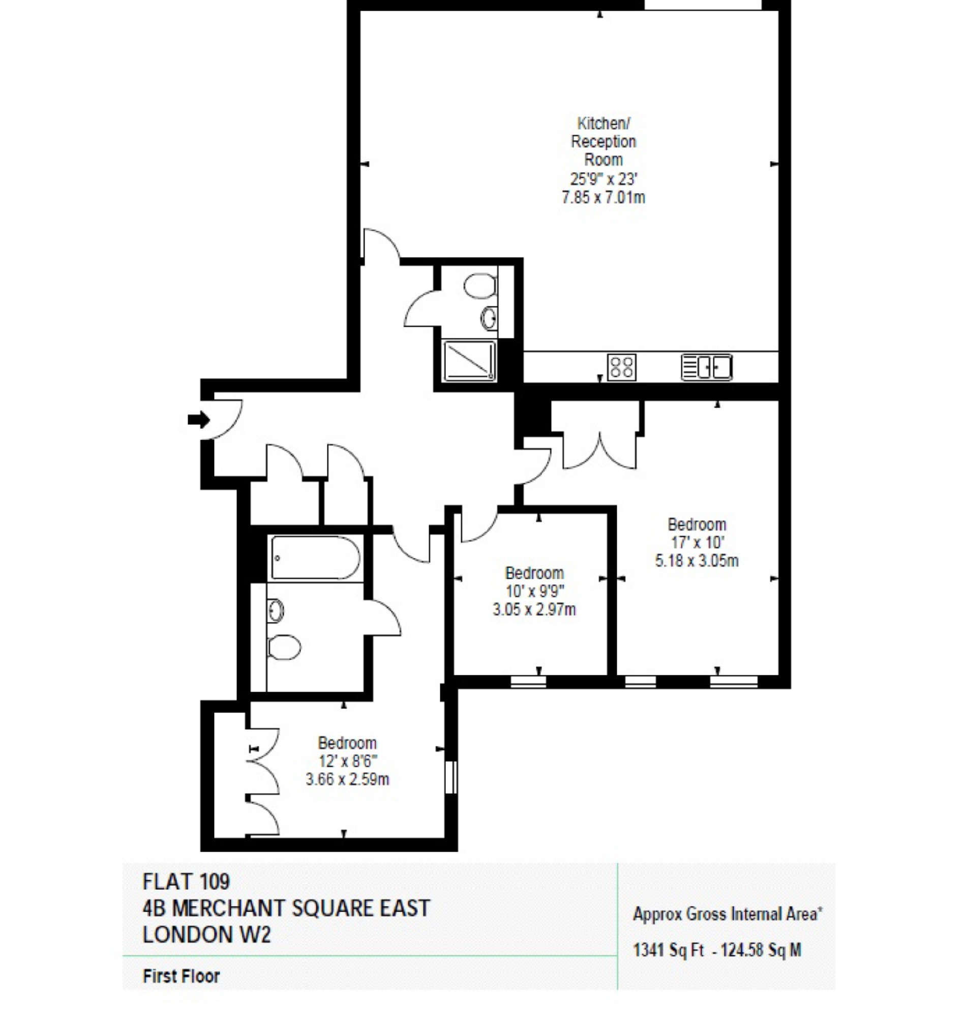 3 Bedrooms Flat to rent in Merchant Square, Paddington, London W2