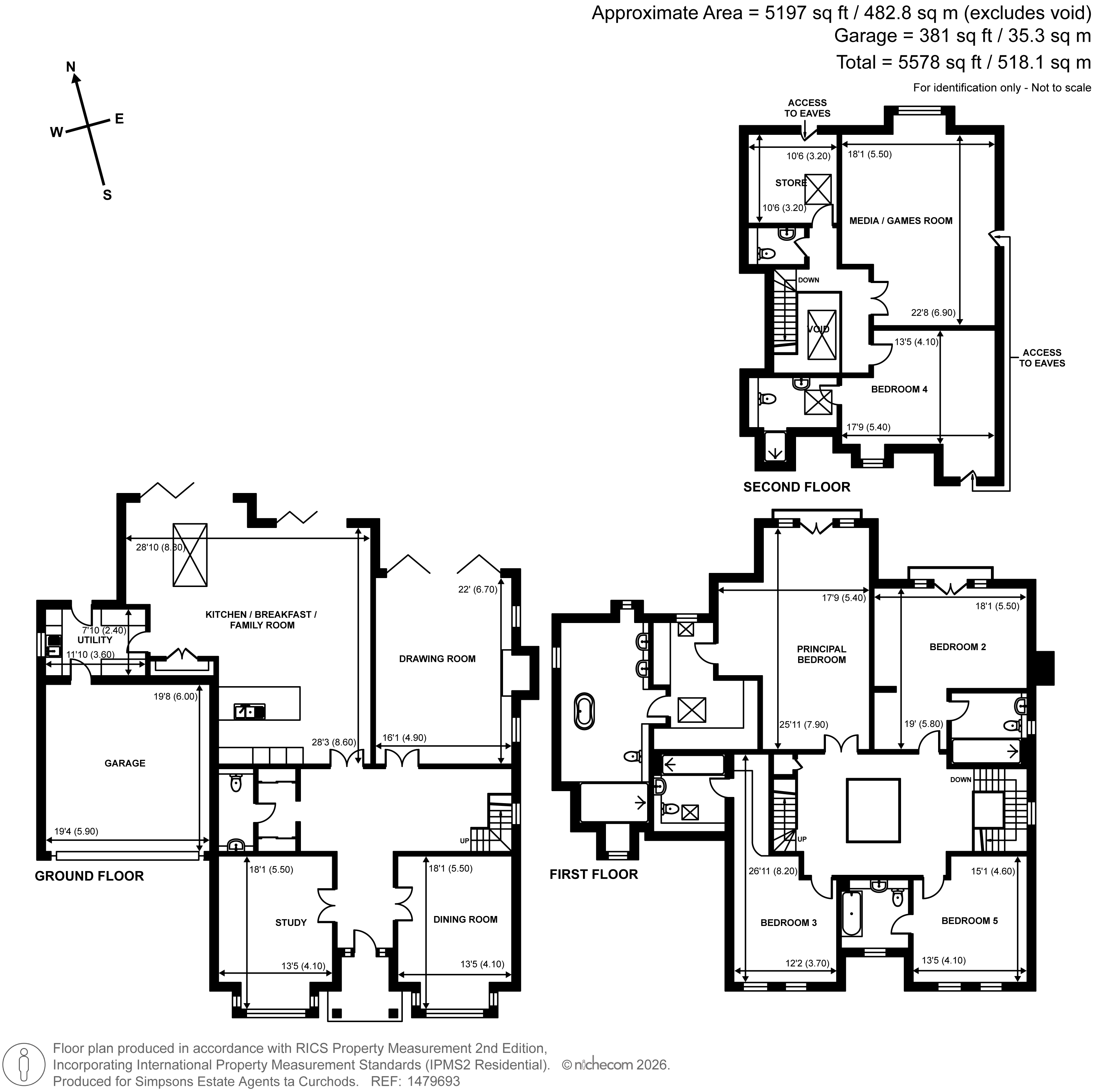 Cover Drive, 94, Fairmile Lane, Cobham floorplan