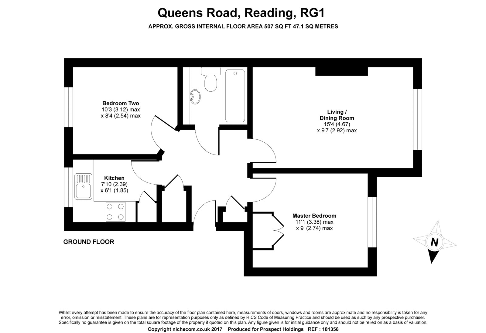 2 Bedrooms Flat to rent in Kings Oak Court, Queens Road, Reading, Berkshire RG1