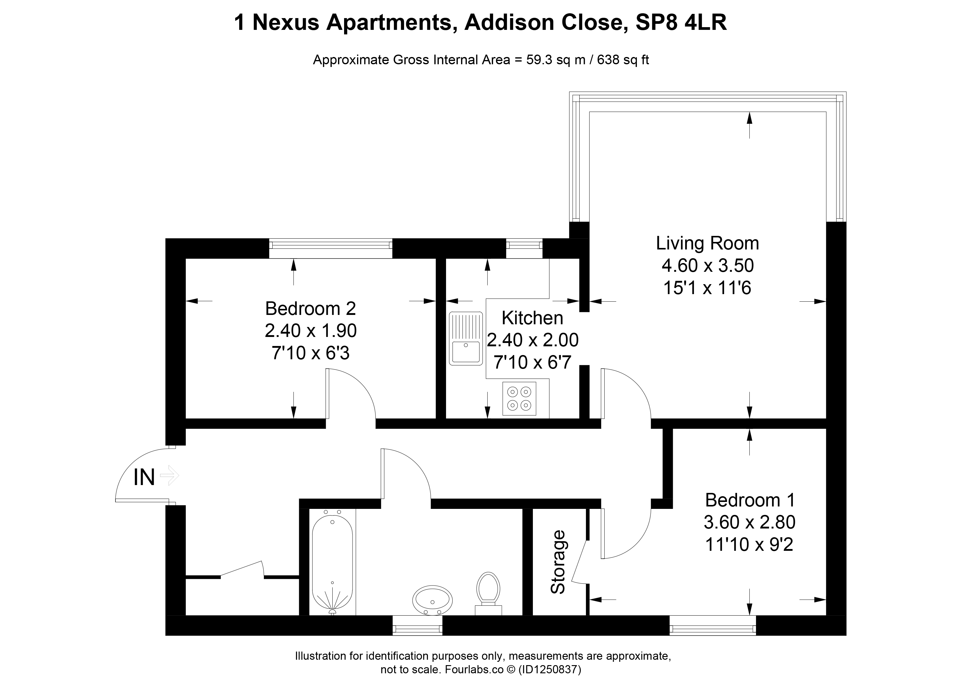 1, Nexus Apartments, Gillingham floorplan
