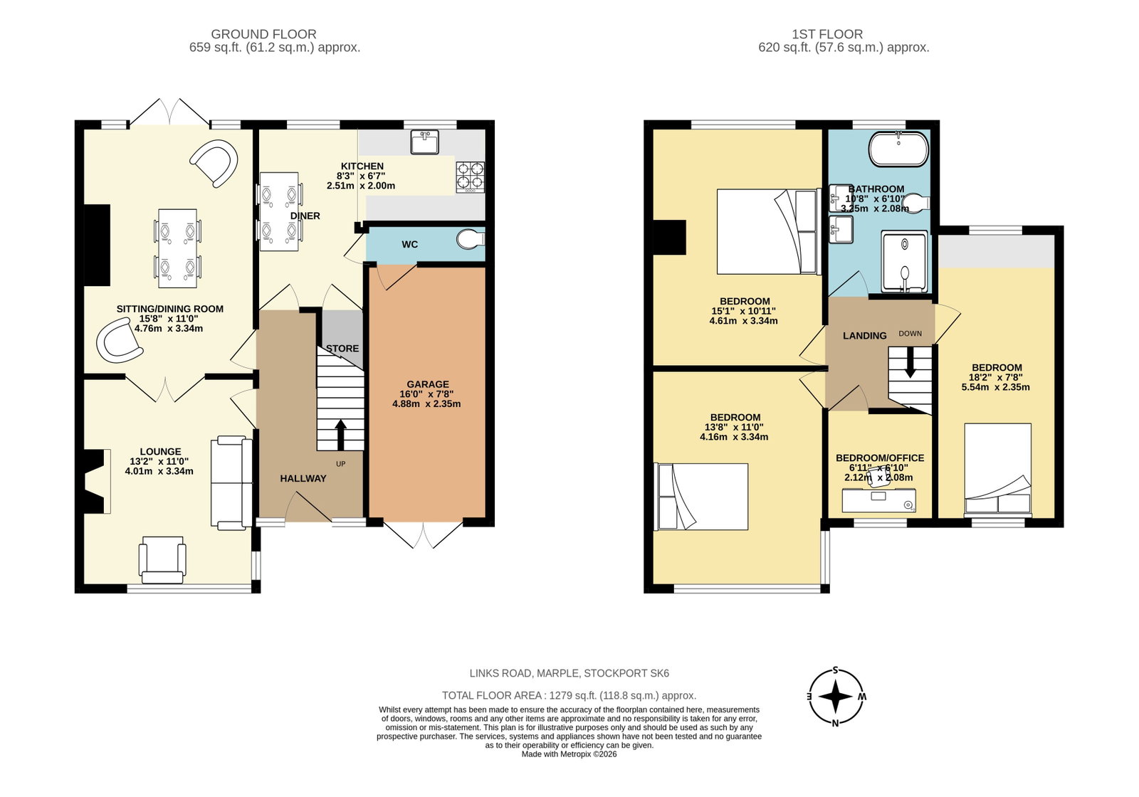 22, Links Road, Stockport floorplan
