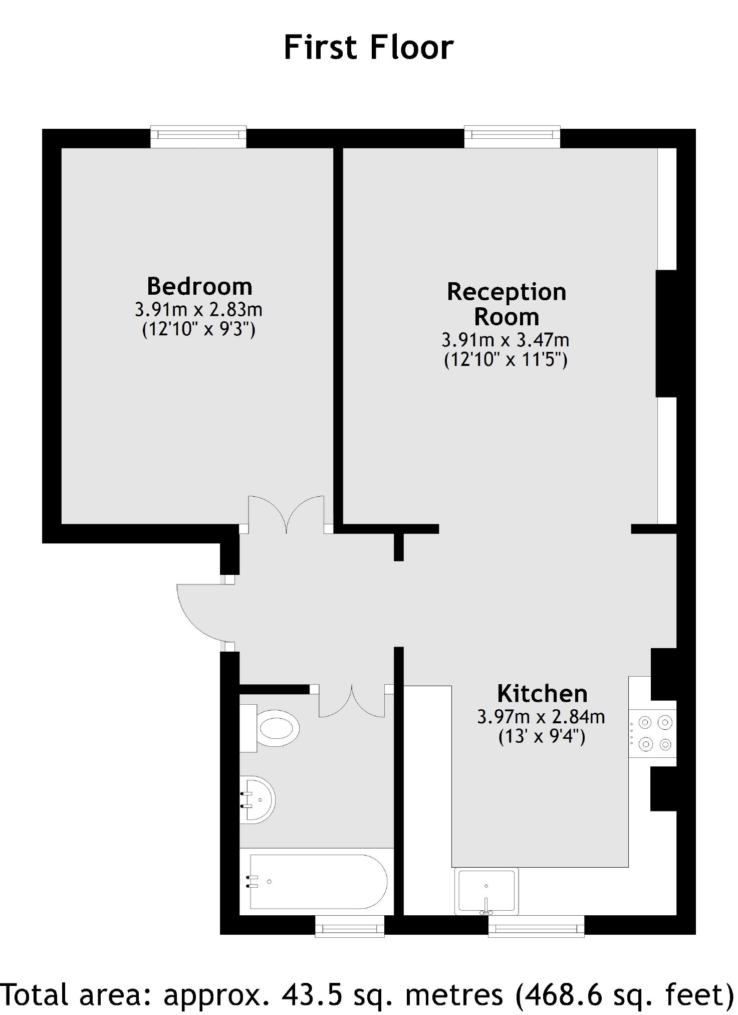 First Floor Flat, 871, Harrow Road, London floorplan