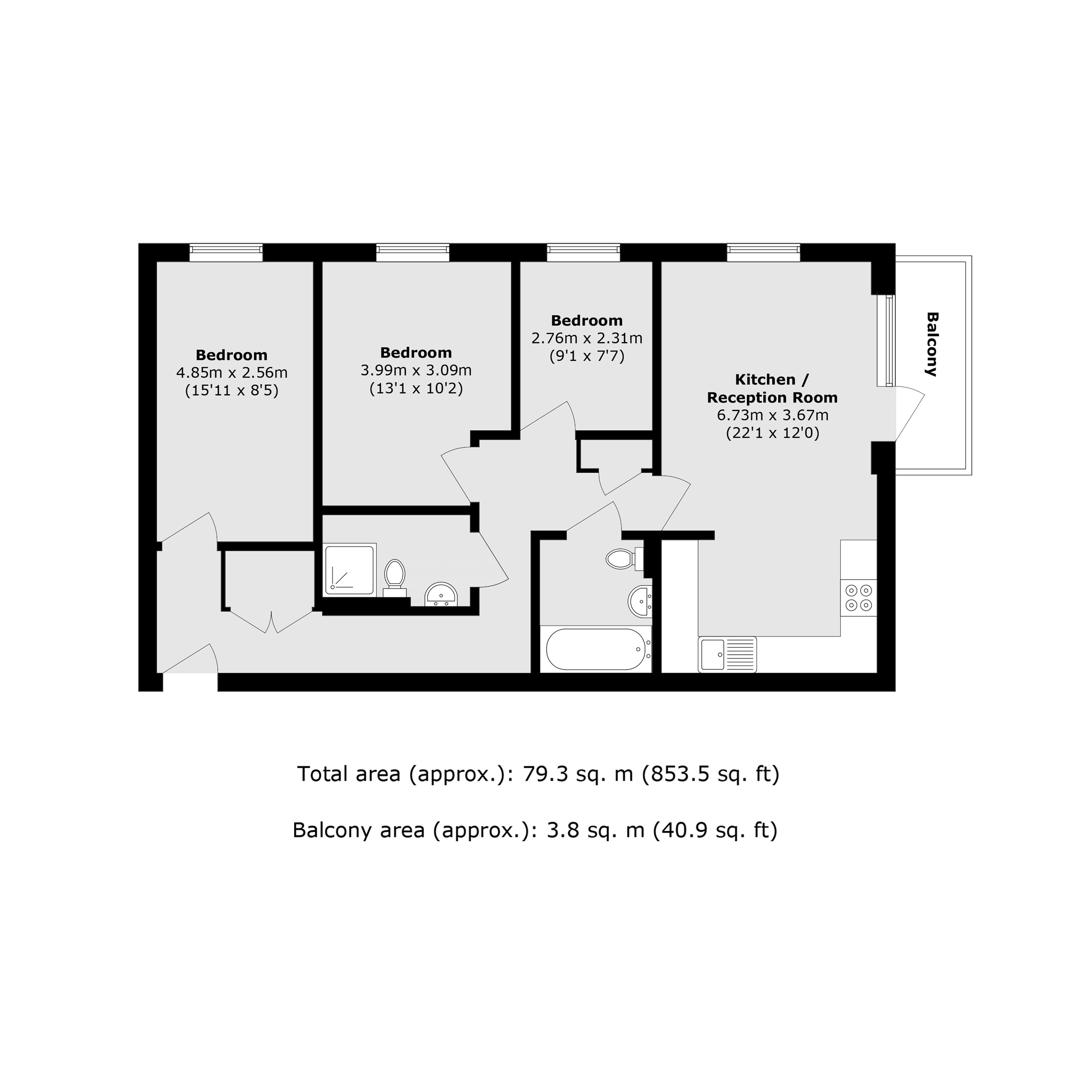 Metropolitan House - Third Floor, Pump House Crescent, London floorplan