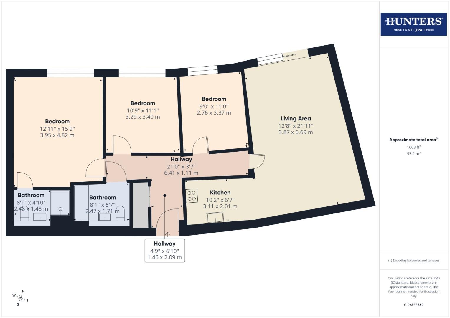 Apartment 305, Kepwick House, Peasholm Gap, Scarborough floorplan