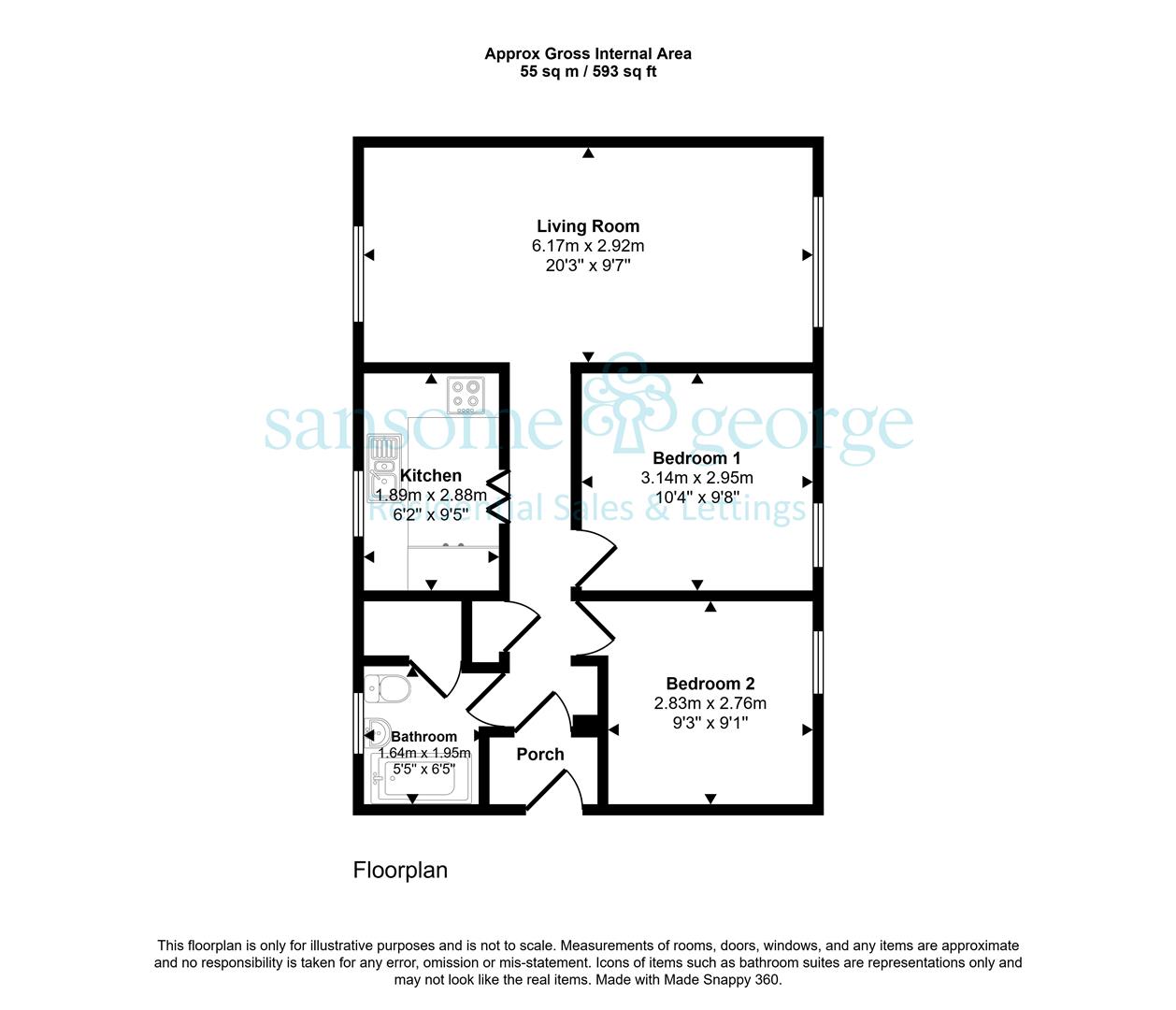 Flat 9, Charnwood House, Rembrandt Way, Reading floorplan