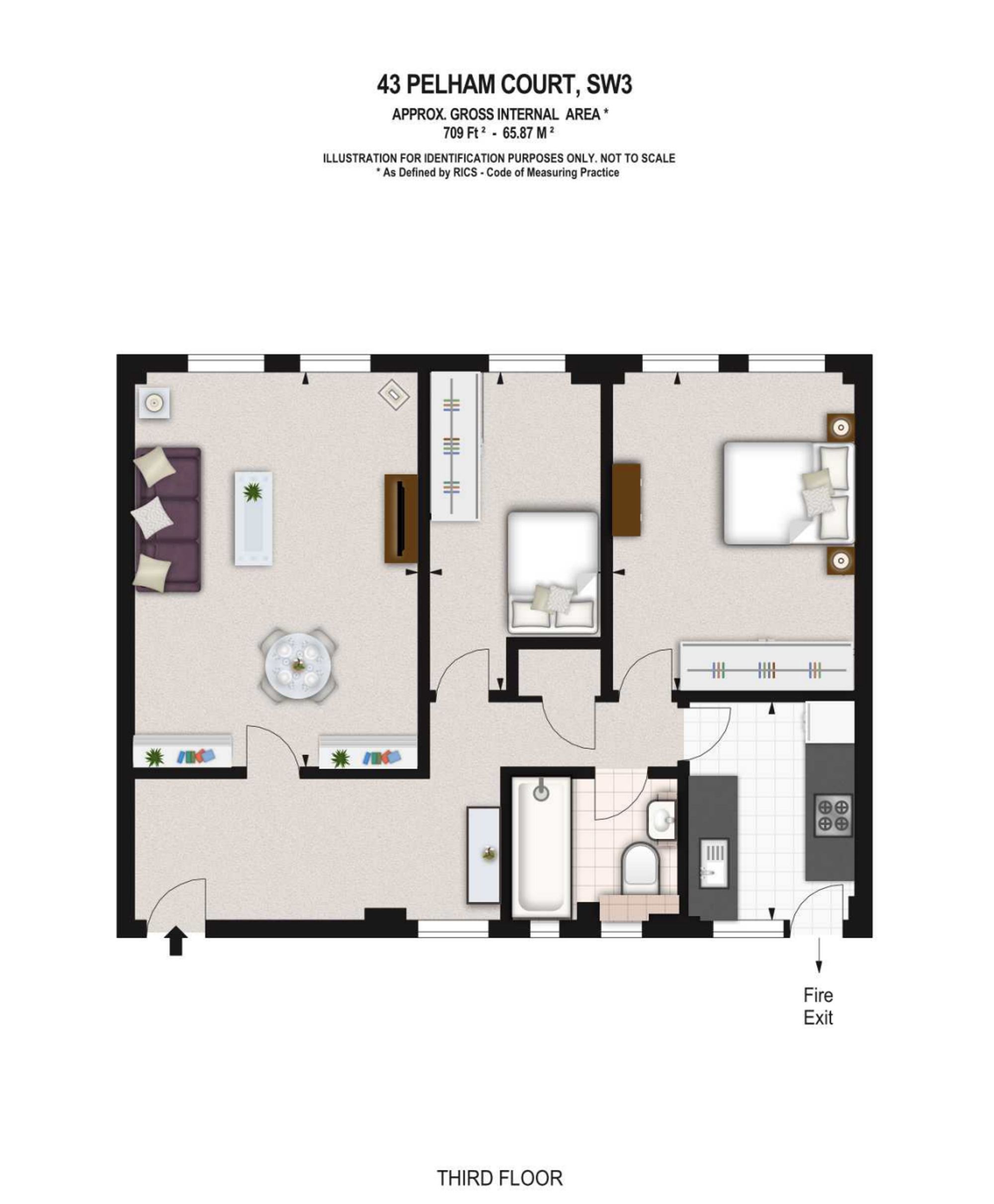 Flat 43, Pelham Court, London floorplan