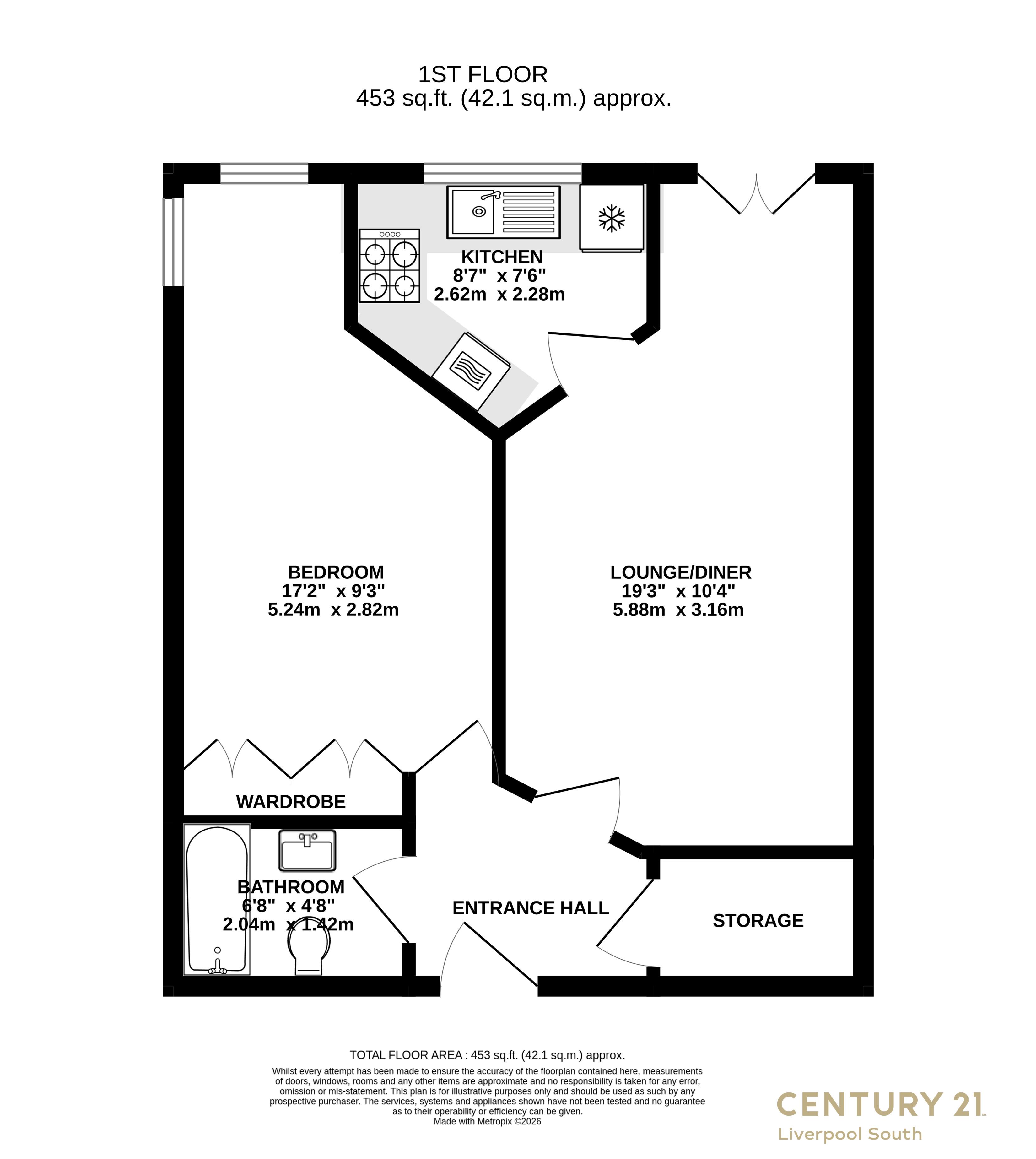 Apartment 26, Reynolds Court 226, Vale Road, LIVERPOOL floorplan