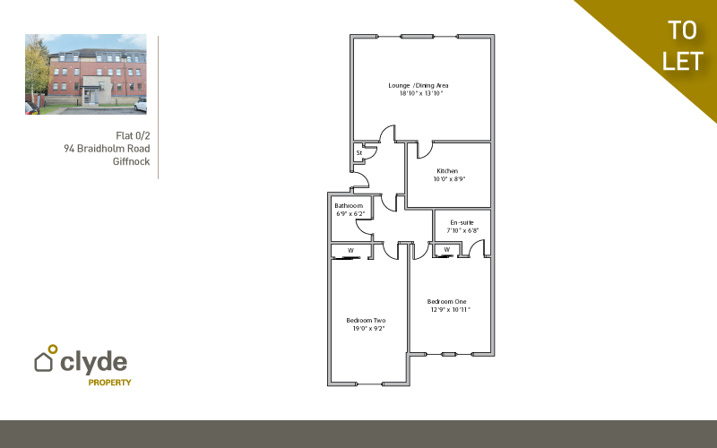 Braidholm Road, Giffnock, Glasgow G46, 2 bedroom flat to rent