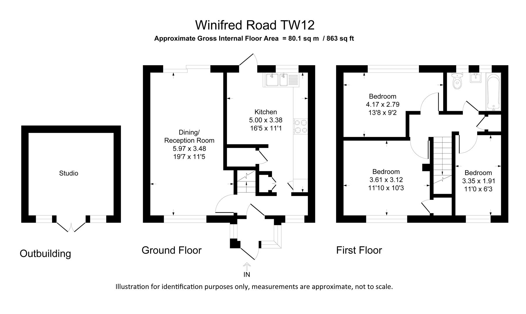 Winifred Road, Hampton Hill, Hampton TW12, 3 bedroom terraced house for
