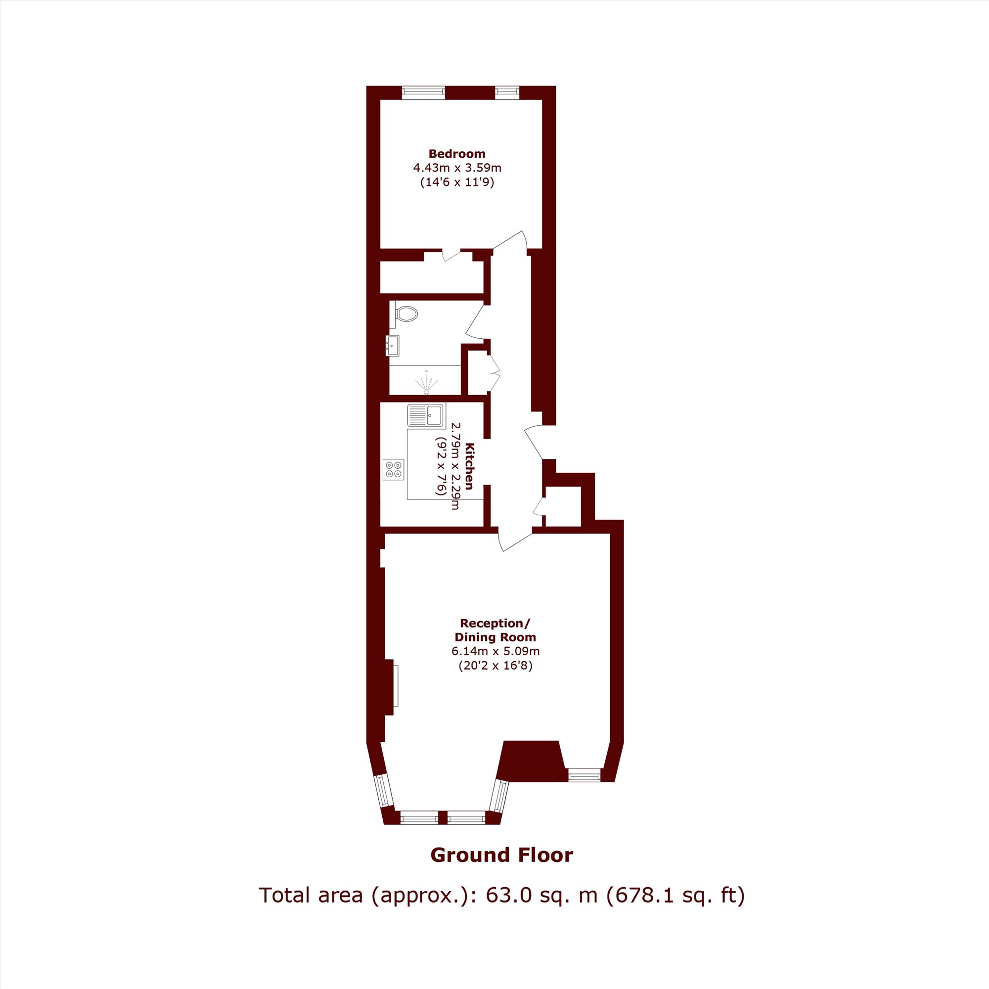 Flat 1, Delahay House, 15, Chelsea Embankment, London floorplan