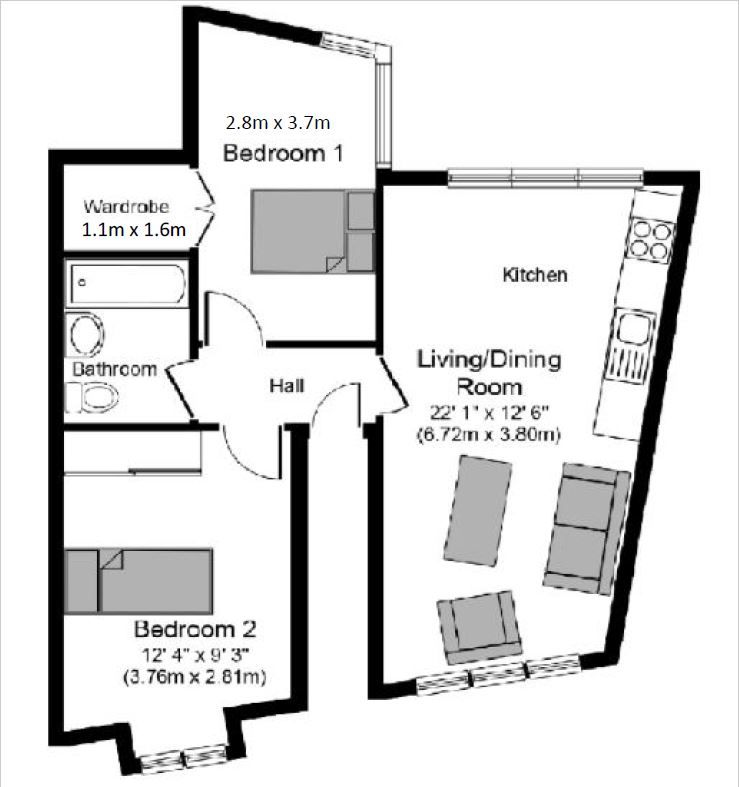 Flat 5D, 36 Grove Place, London, West London floorplan