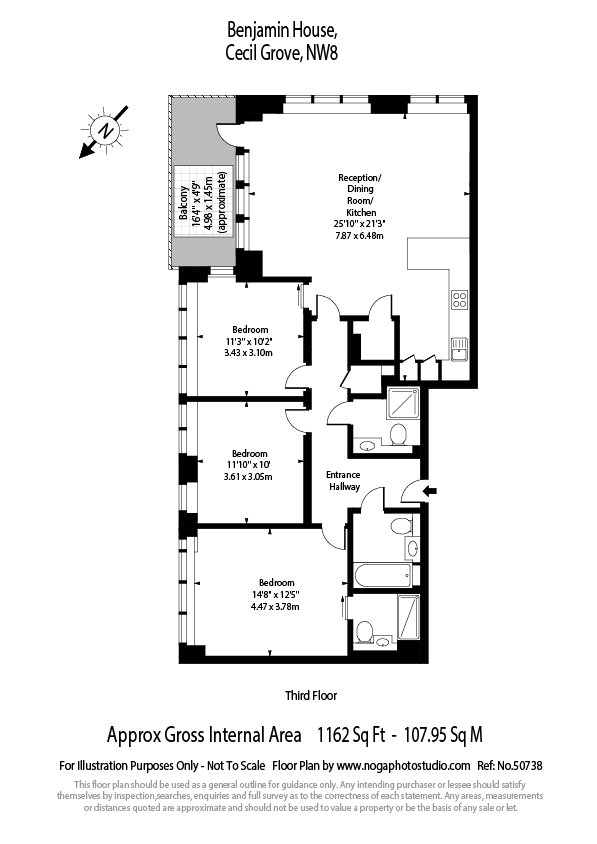 Flat 16, Benjamin House,, Cecil Grove, London floorplan