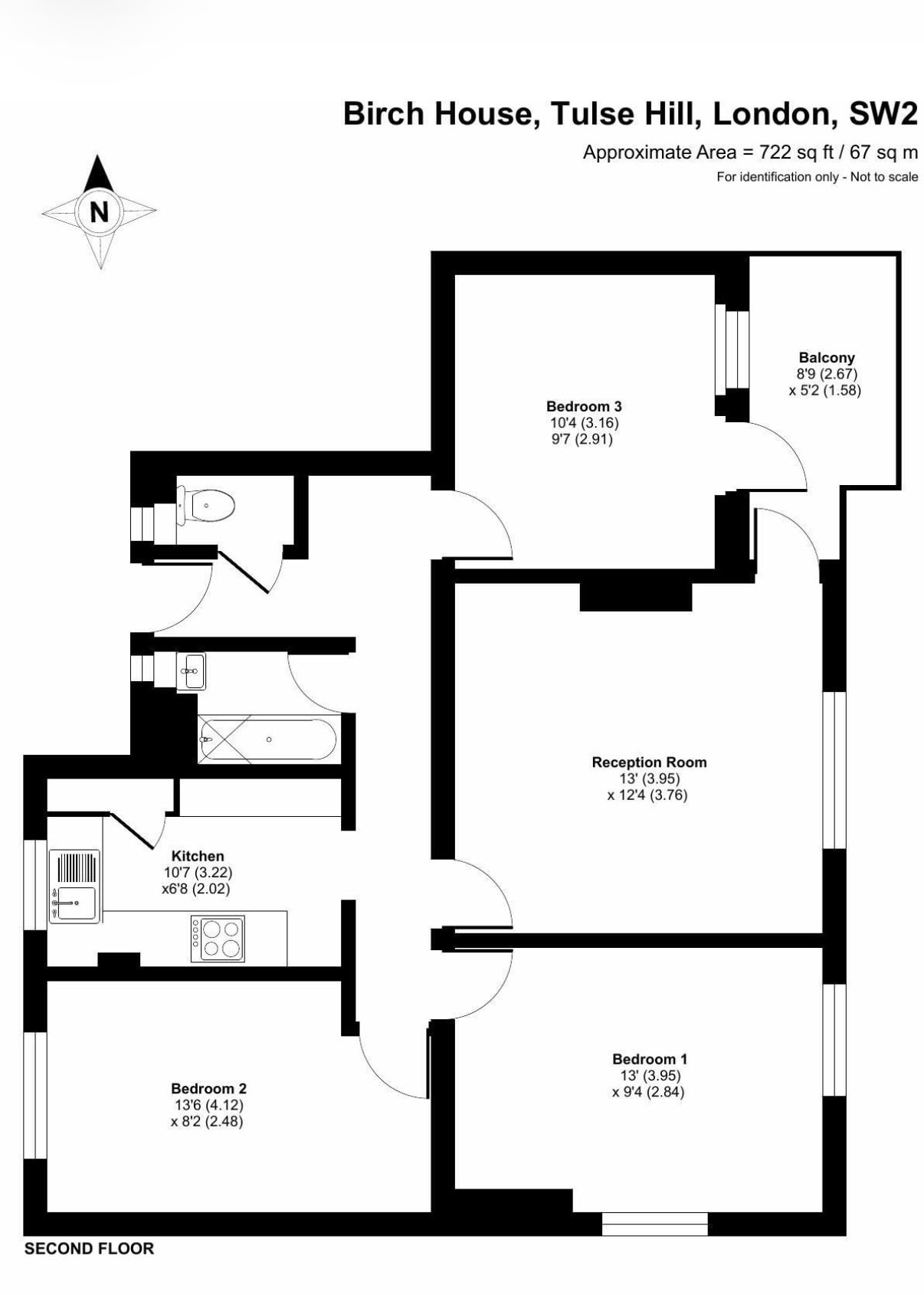 Flat 33, Birch House, Tulse Hill, London floorplan