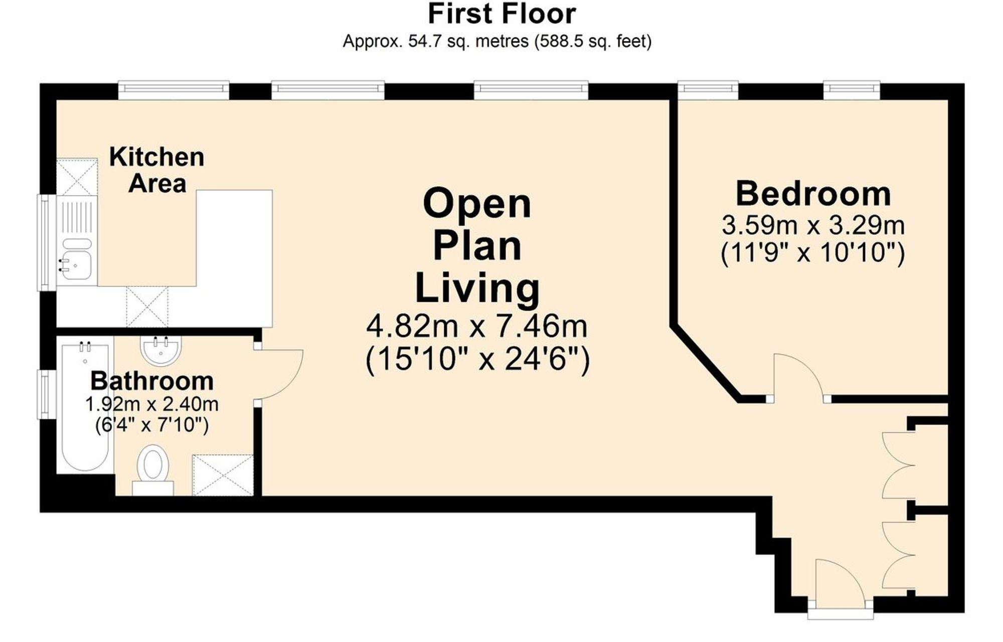 Flat 6 School Board Lane, The Studios, Chesterfield floorplan