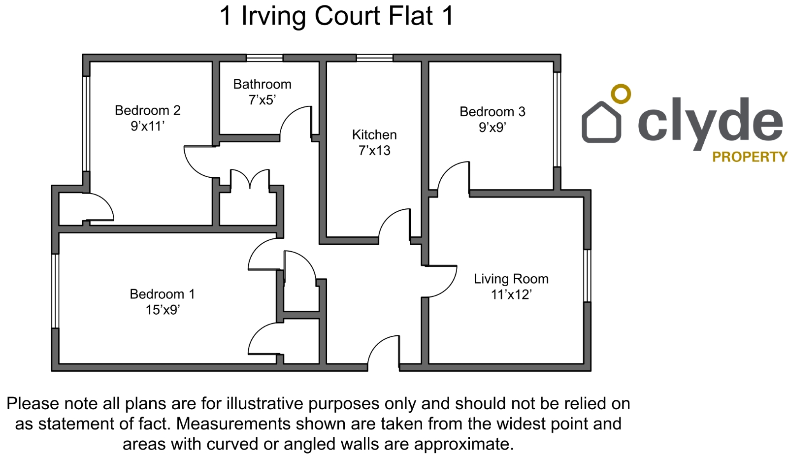Flat 1, 1, Irving Court, West Dunbartonshire floorplan