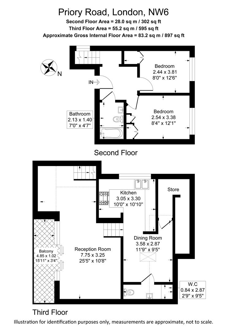 Flat F, 22, Priory Road, London floorplan