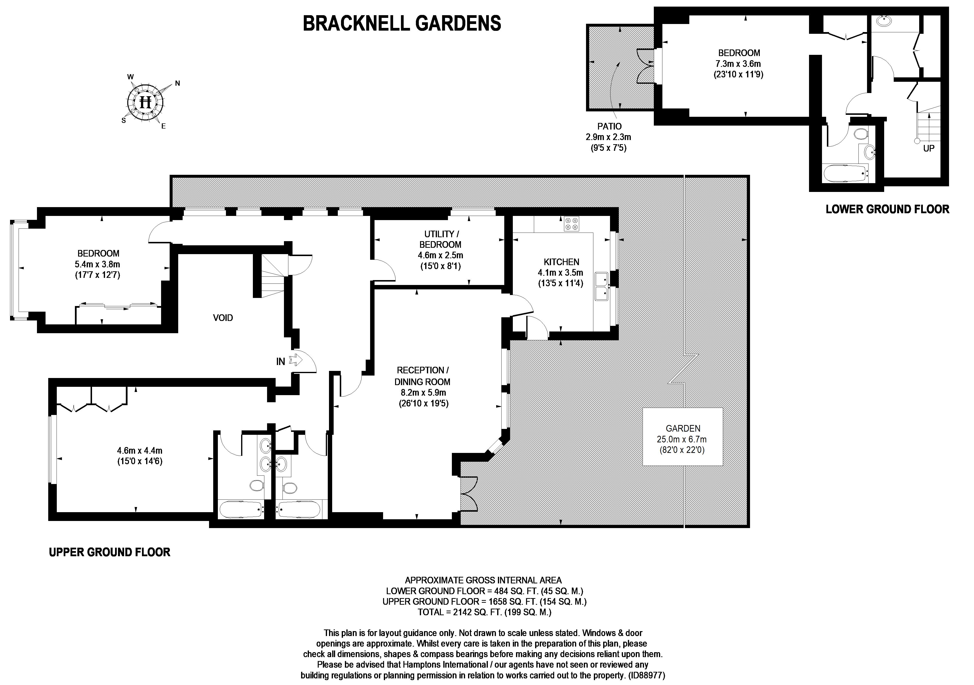 Garden Masionette, 14, Bracknell Gardens, Hampstead floorplan