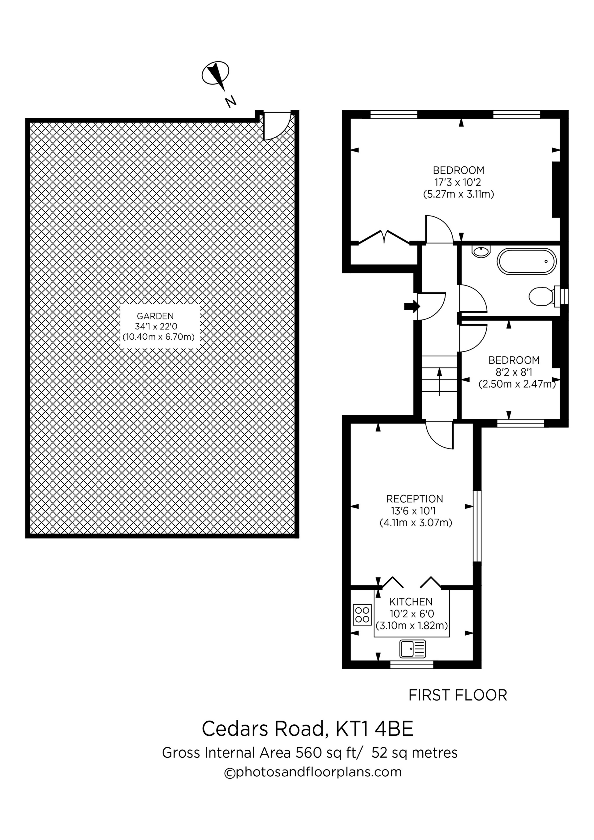 Flat 2 10, Cedars Road, Kingston Upon Thames floorplan