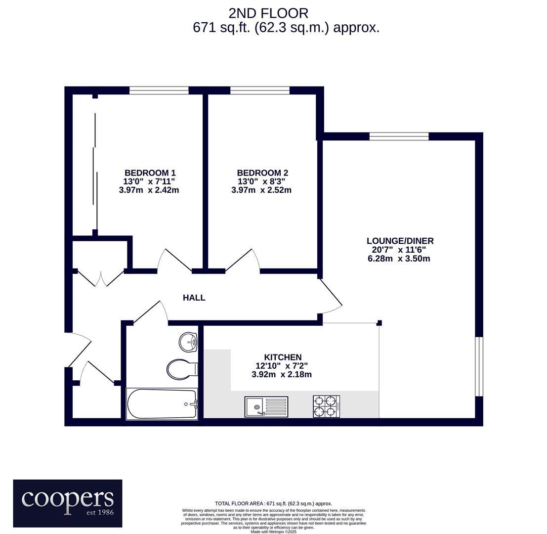 Flat 6, Woolwich House, 2 Nine Acres Close, Hayes floorplan
