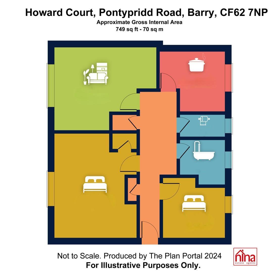 5, Howard Court, Pontypridd Road, Barry floorplan