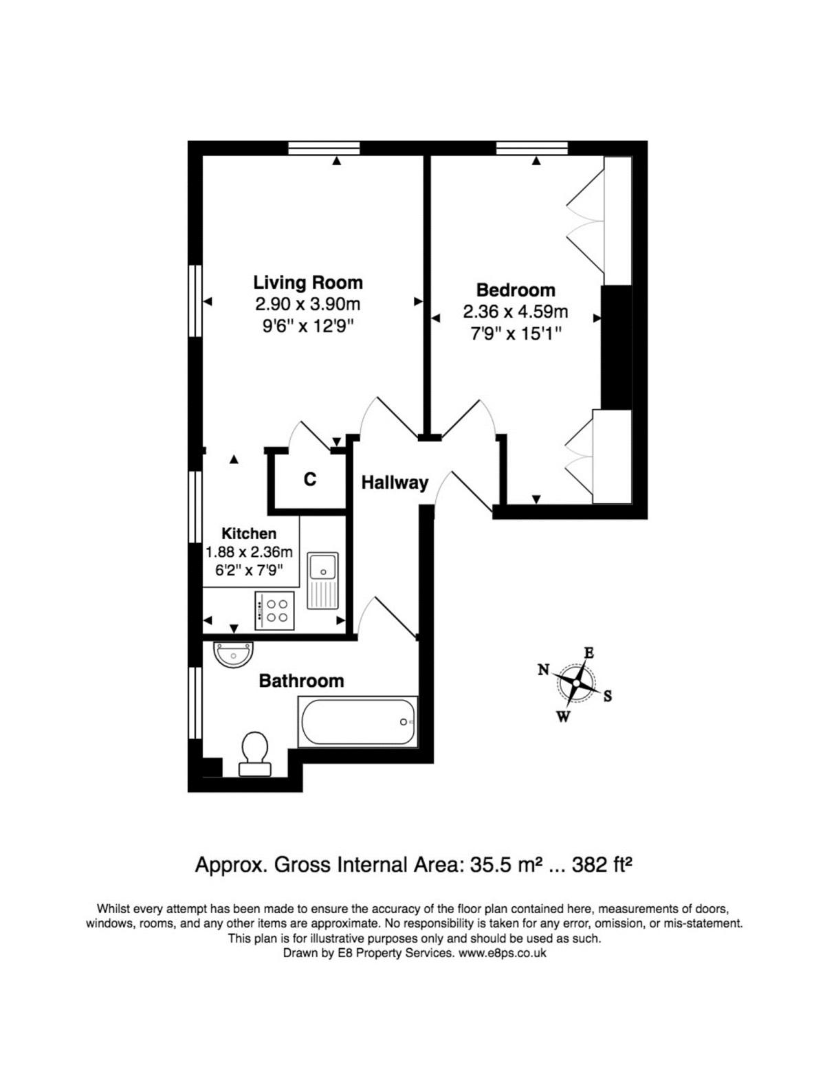 Flat 2, 44, Market Square, Bicester floorplan