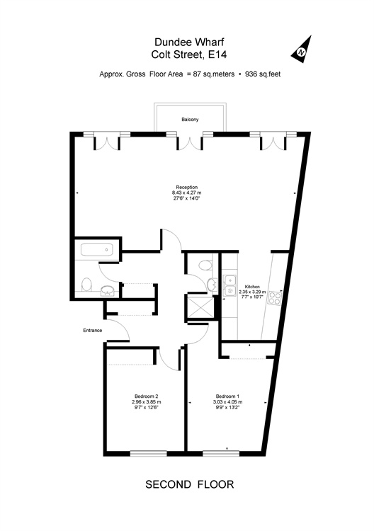 2 Bedrooms Flat to rent in Three Colt Street, Limehouse E14