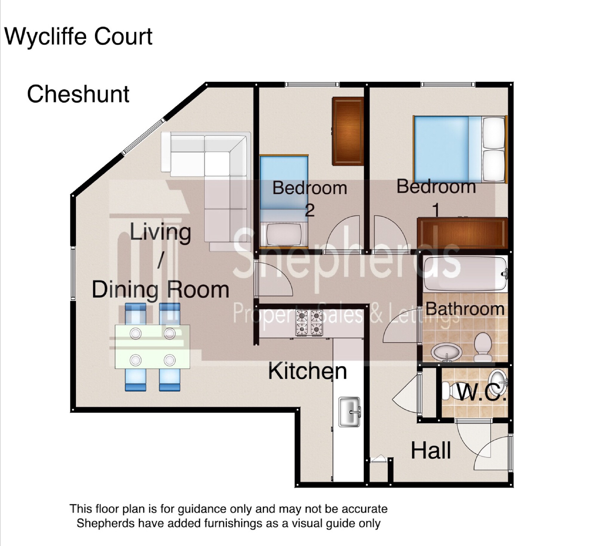 2 Bedrooms Flat to rent in Wycliffe Close, Cheshunt, Hertfordshire EN8