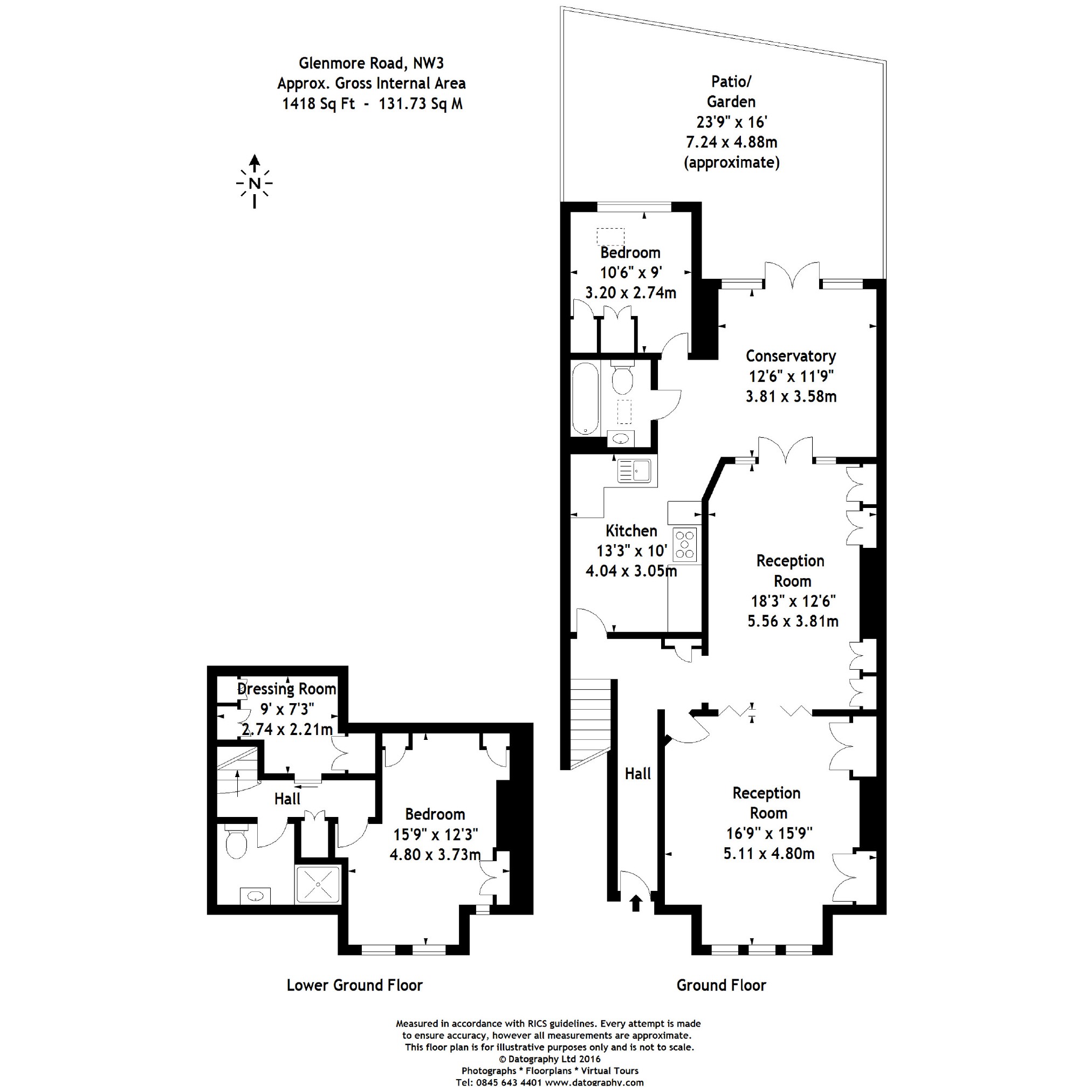 2 Bedrooms Flat to rent in Glenmore Road, Belsize Park, London NW3