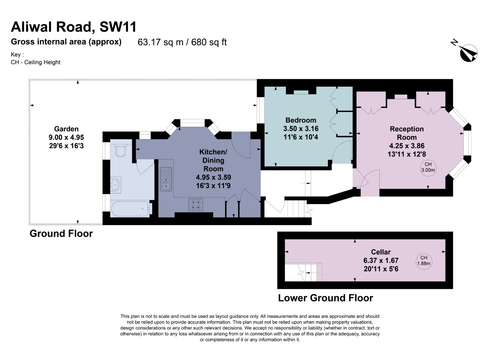 Flat B, 40, Aliwal Road, London floorplan