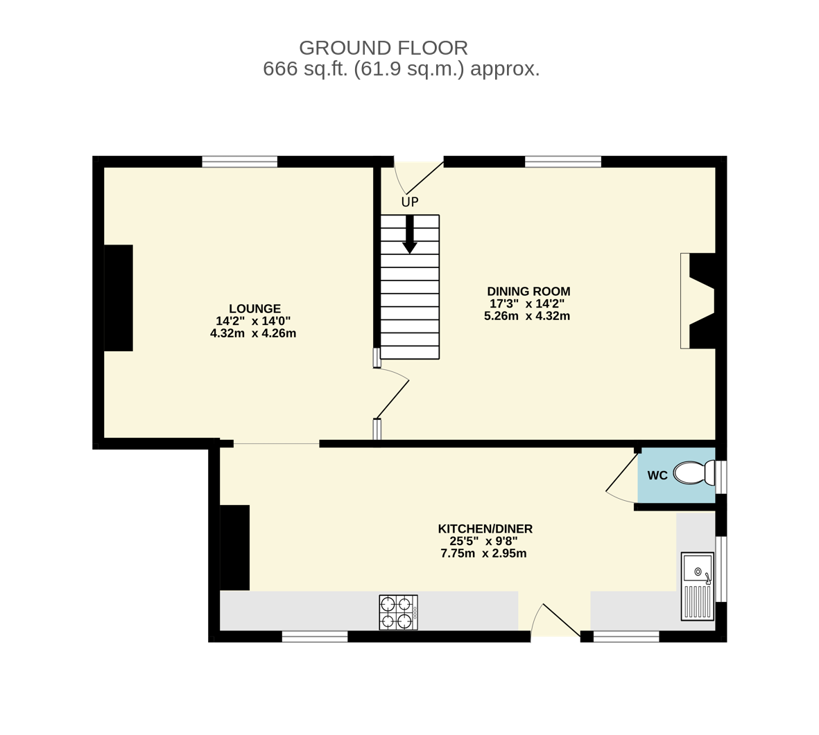 68, Wombwell Road, Barnsley floorplan